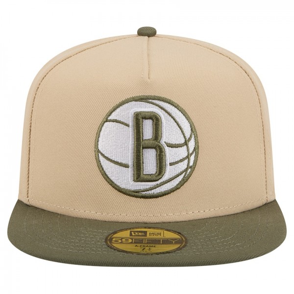 Бейсболка Brooklyn Nets New Era Tan Color Pack Two-Tone 59FIFTY A-Frame