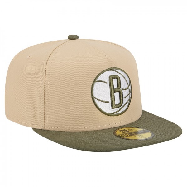 Бейсболка Brooklyn Nets New Era Tan Color Pack Two-Tone 59FIFTY A-Frame