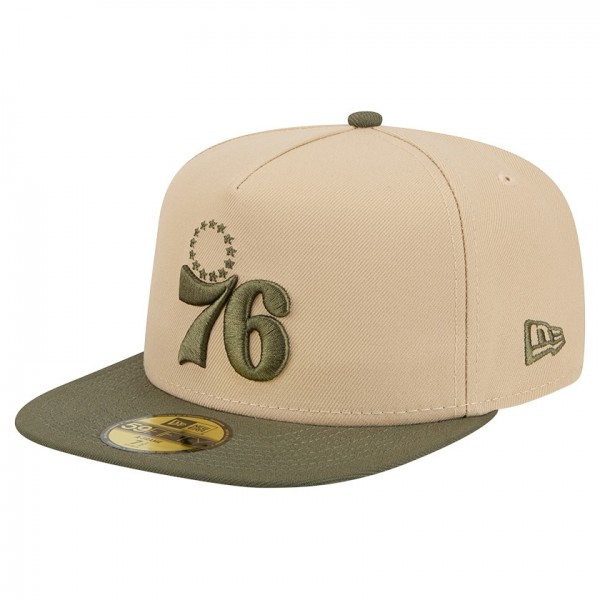 Бейсболка Philadelphia 76ers New Era Tan Color Pack Two-Tone 59FIFTY A-Frame