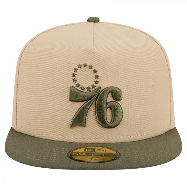 Бейсболка Philadelphia 76ers New Era Tan Color Pack Two-Tone 59FIFTY A-Frame