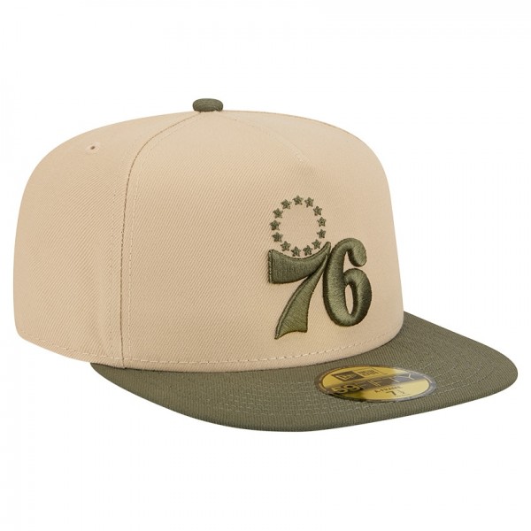 Бейсболка Philadelphia 76ers New Era Tan Color Pack Two-Tone 59FIFTY A-Frame