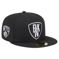 Бейсболка Brooklyn Nets New Era Black Deceptor 59FIFTY