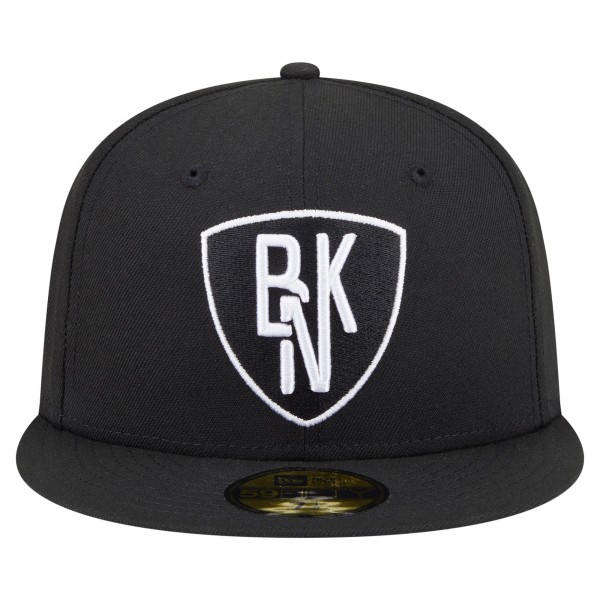 Бейсболка Brooklyn Nets New Era Black Deceptor 59FIFTY