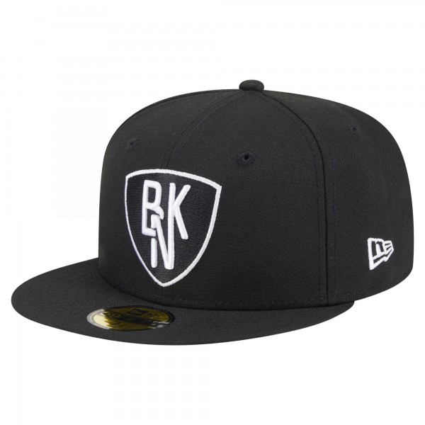 Бейсболка Brooklyn Nets New Era Black Deceptor 59FIFTY