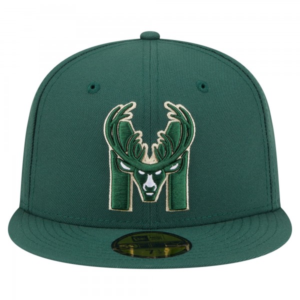 Бейсболка Milwaukee Bucks New Era Hunter Green Deceptor 59FIFTY