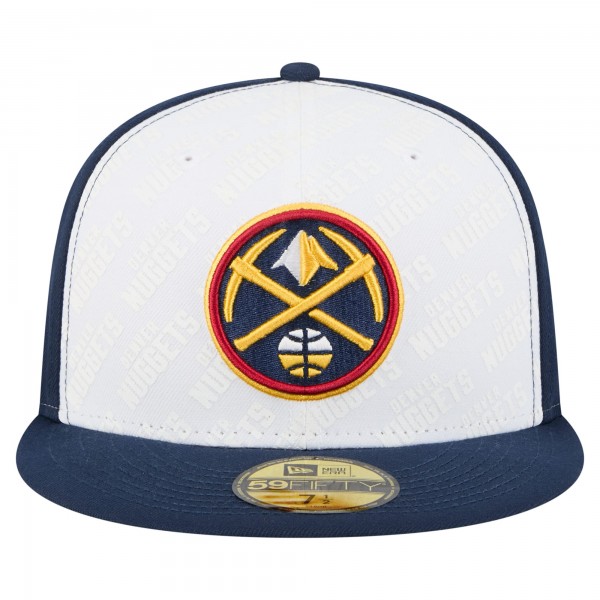 Бейсболка Denver Nuggets New Era White/Navy Repeat 59Fifty