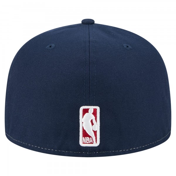 Бейсболка Denver Nuggets New Era White/Navy Repeat 59Fifty