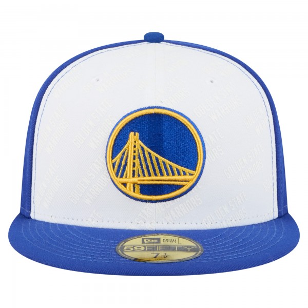 Бейсболка Golden State Warriors New Era White/Royal Repeat 59Fifty