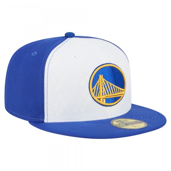 Бейсболка Golden State Warriors New Era White/Royal Repeat 59Fifty