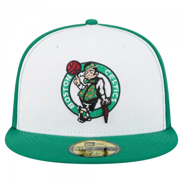 Бейсболка Boston Celtics New Era White/Kelly Green Repeat 59Fifty