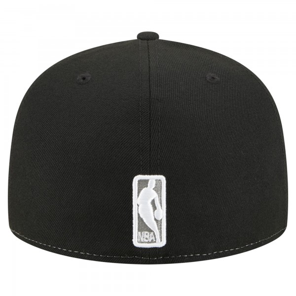 Бейсболка Brooklyn Nets New Era White/Black Repeat 59Fifty