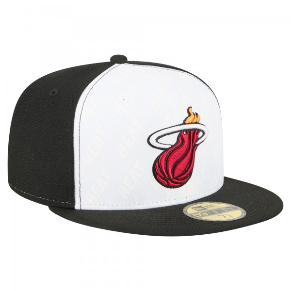 Бейсболка Miami Heat New Era White/Black Repeat 59Fifty