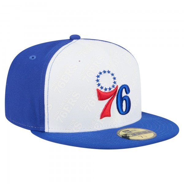 Бейсболка Philadelphia 76ers New Era White/Royal Repeat 59Fifty
