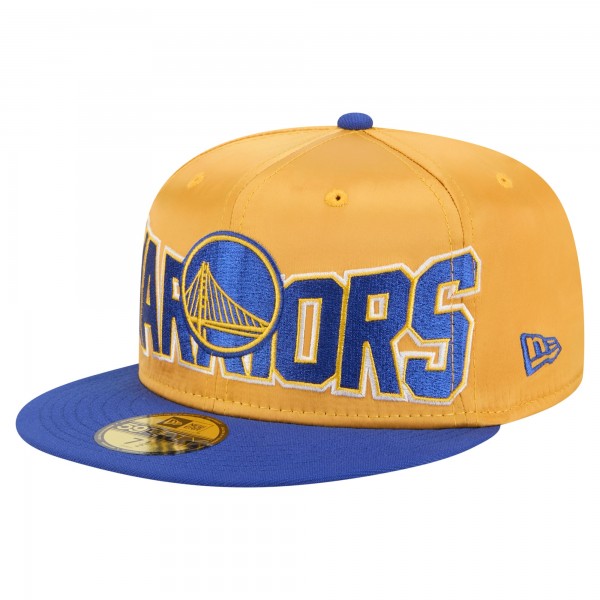 Бейсболка Golden State Warriors New Era Gold/Royal Satin Two-Tone 59FIFTY