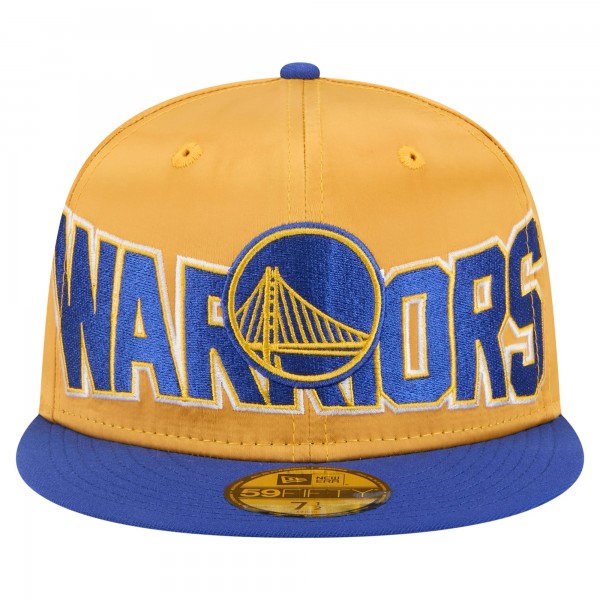 Бейсболка Golden State Warriors New Era Gold/Royal Satin Two-Tone 59FIFTY