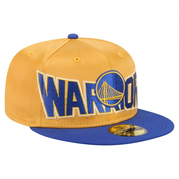 Бейсболка Golden State Warriors New Era Gold/Royal Satin Two-Tone 59FIFTY