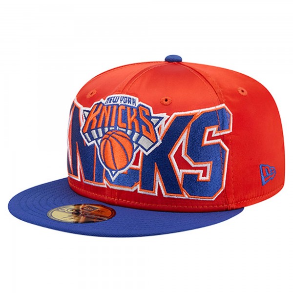Бейсболка New York Knicks New Era Orange/Blue Satin Two-Tone 59FIFTY