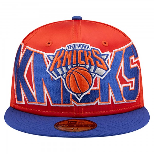 Бейсболка New York Knicks New Era Orange/Blue Satin Two-Tone 59FIFTY