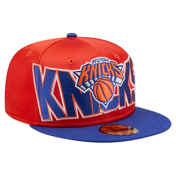 Бейсболка New York Knicks New Era Orange/Blue Satin Two-Tone 59FIFTY
