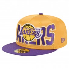 Бейсболка Los Angeles Lakers New Era Gold/Purple Satin Two-Tone 59FIFTY