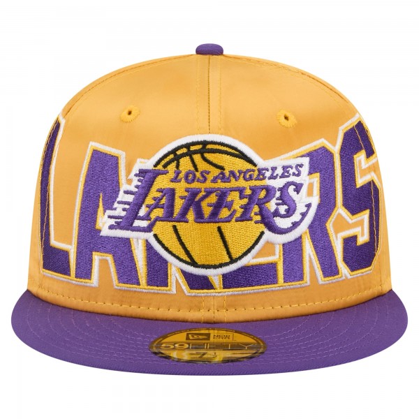 Бейсболка Los Angeles Lakers New Era Gold/Purple Satin Two-Tone 59FIFTY