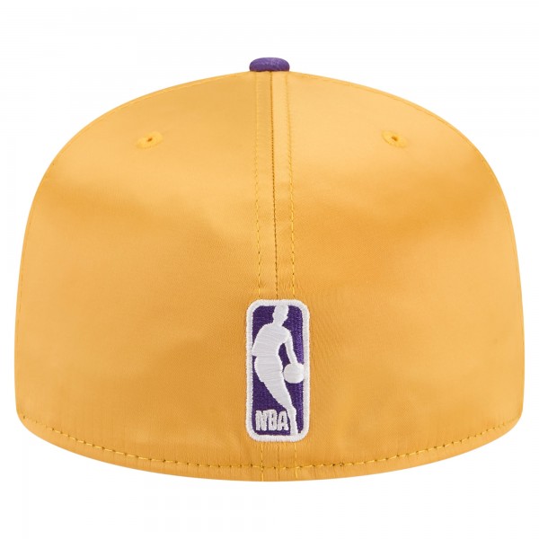 Бейсболка Los Angeles Lakers New Era Gold/Purple Satin Two-Tone 59FIFTY