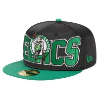 Бейсболка Boston Celtics New Era Black/Kelly Green Satin Two-Tone 59FIFTY