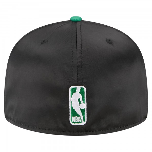 Бейсболка Boston Celtics New Era Black/Kelly Green Satin Two-Tone 59FIFTY