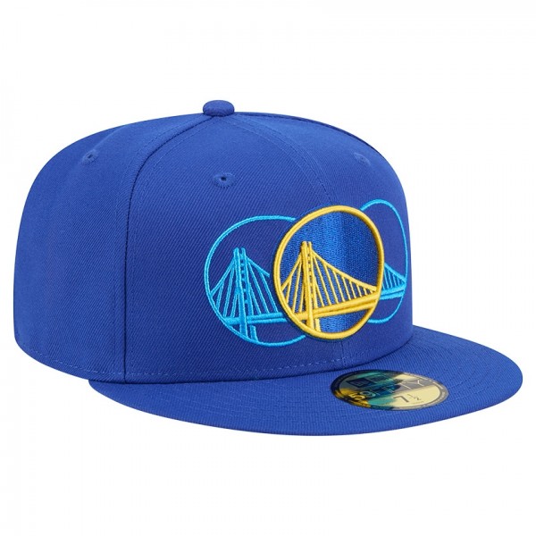 Бейсболка Golden State Warriors New Era Royal Tri-Hit 59Fifty