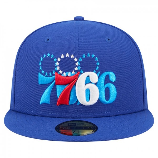 Бейсболка Philadelphia 76ers New Era Royal Tri-Hit 59Fifty