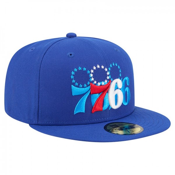 Бейсболка Philadelphia 76ers New Era Royal Tri-Hit 59Fifty