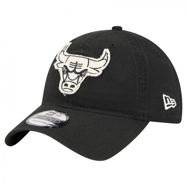 Бейсболка Chicago Bulls New Era Black Stamp Fabric Applique 9TWENTY