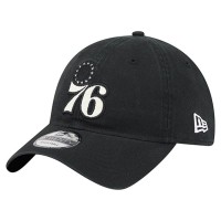 Бейсболка Philadelphia 76ers New Era Black Stamp Fabric Applique 9TWENTY
