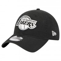 Бейсболка Los Angeles Lakers New Era Black Stamp Fabric Applique 9TWENTY