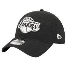 Бейсболка Los Angeles Lakers New Era Black Stamp Fabric Applique 9TWENTY