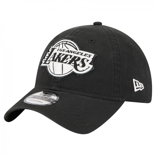 Бейсболка Los Angeles Lakers New Era Black Stamp Fabric Applique 9TWENTY
