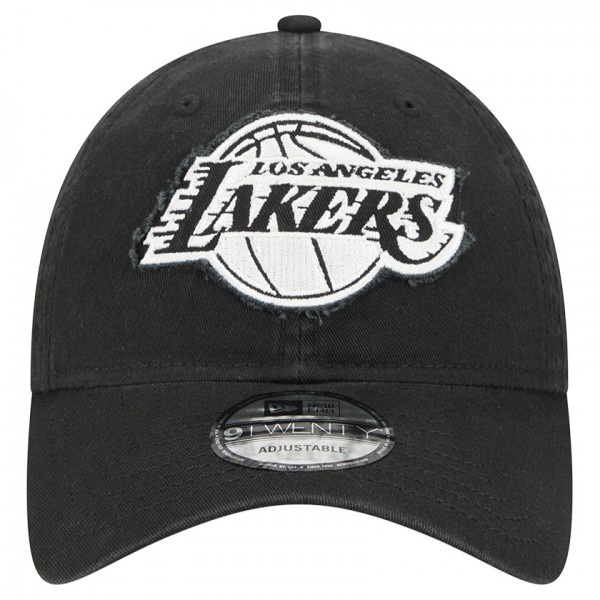 Бейсболка Los Angeles Lakers New Era Black Stamp Fabric Applique 9TWENTY