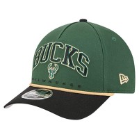 Бейсболка Milwaukee Bucks New Era Hunter Green Bold Arch COOLERA 9FORTY A-Frame M-Crown