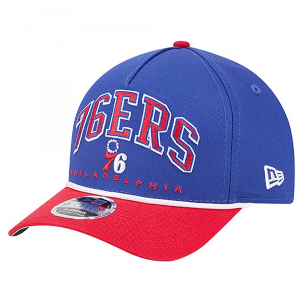 Бейсболка Philadelphia 76ers New Era Royal Bold Arch COOLERA 9FORTY A-Frame M-Crown