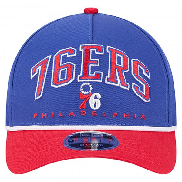 Бейсболка Philadelphia 76ers New Era Royal Bold Arch COOLERA 9FORTY A-Frame M-Crown