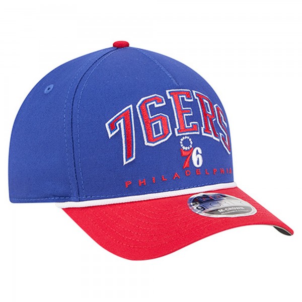 Бейсболка Philadelphia 76ers New Era Royal Bold Arch COOLERA 9FORTY A-Frame M-Crown
