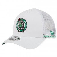 Бейсболка Boston Celtics New Era White Featherweight Team Tape 9FORTY M-Crown A-Frame