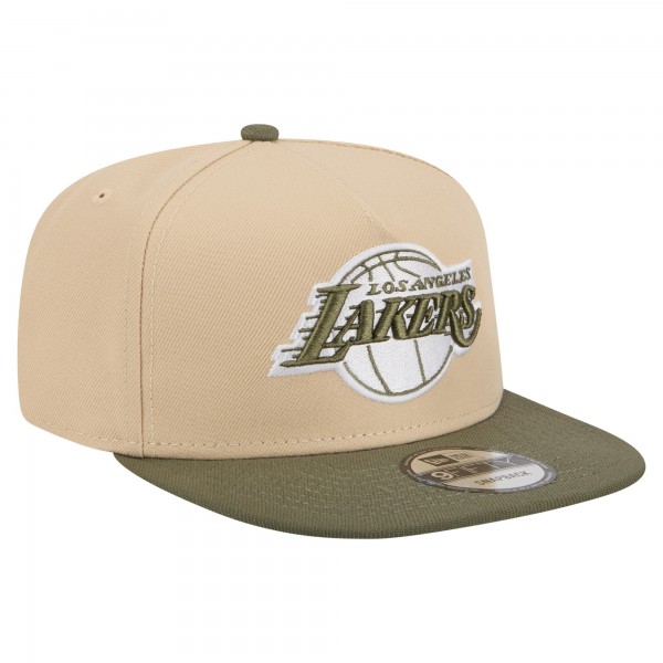 Бейсболка Los Angeles Lakers New Era Khaki/Olive Color Pack Two-Tone A-Frame 9FIFTY Snapback