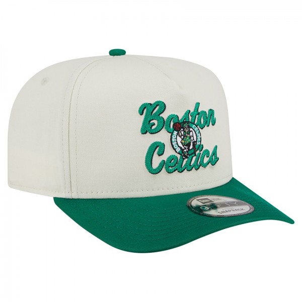 Бейсболка Boston Celtics New Era Cream/Kelly Green Chainstitch 9FIFTY A-Frame Snapback