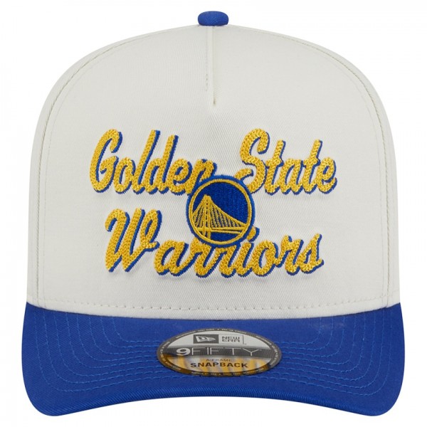 Бейсболка Golden State Warriors New Era Cream/Royal Chainstitch 9FIFTY A-Frame Snapback