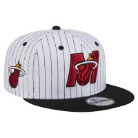 Бейсболка Miami Heat New Era White Deceptor Pinstripe 9FIFTY Snapback