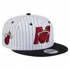 Бейсболка Miami Heat New Era White Deceptor Pinstripe 9FIFTY Snapback