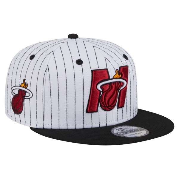 Бейсболка Miami Heat New Era White Deceptor Pinstripe 9FIFTY Snapback