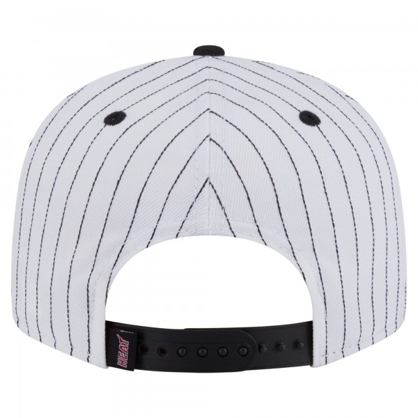 Бейсболка Miami Heat New Era White Deceptor Pinstripe 9FIFTY Snapback