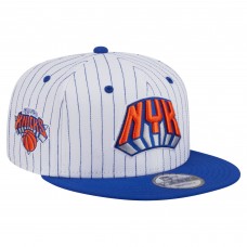 Бейсболка New York Knicks New Era White Deceptor Pinstripe 9FIFTY Snapback